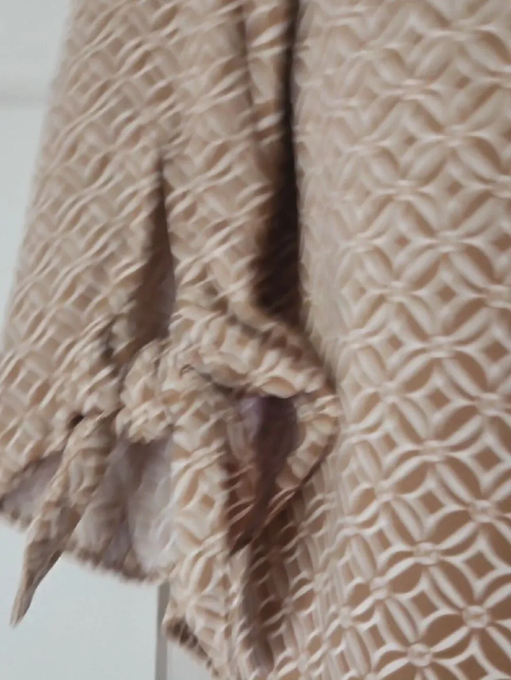 Michael Kors Beige Geometric Print V-Neck Blouse